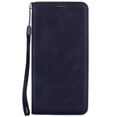 Frosted Business Magnetic Horizontal Flip PU Leather Case with Holder & Card Slot & Lanyard